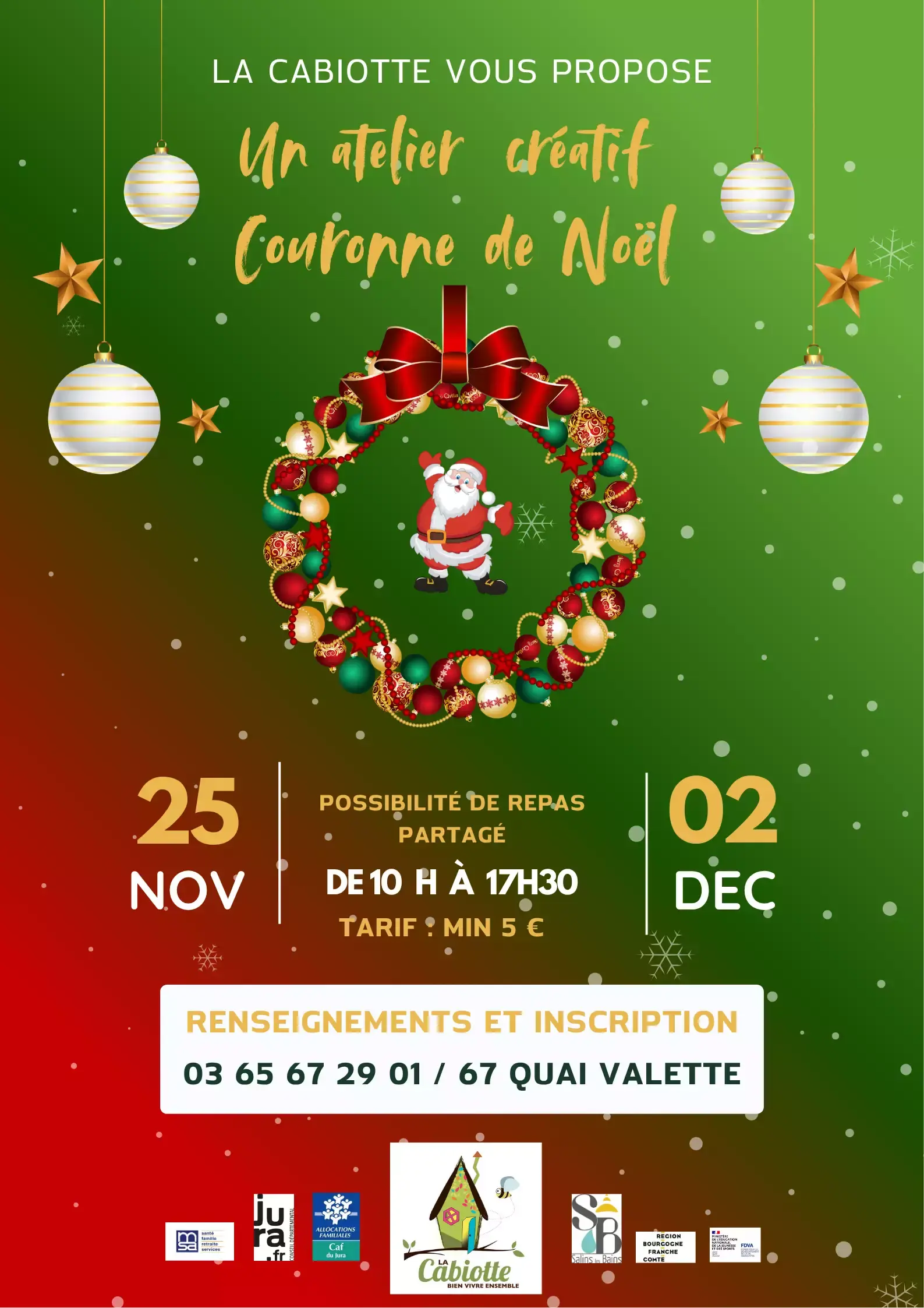 Création Couronne de Noël